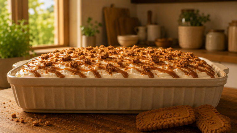 Spiced Biscoff Tres Leches Cake with Creamy Soaked Layers