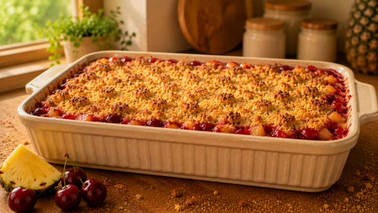 Gooey Cherry Pineapple Dump Cake With Buttery Crisp Topping