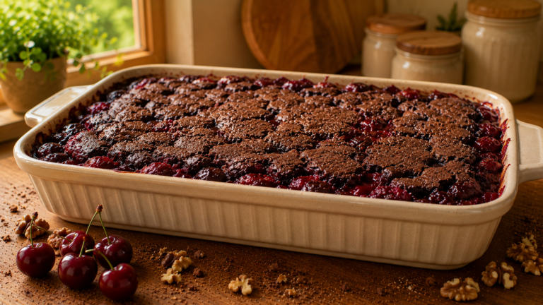 Fudgy Chocolate Cherry Dump Cake With Gooey Rich Center