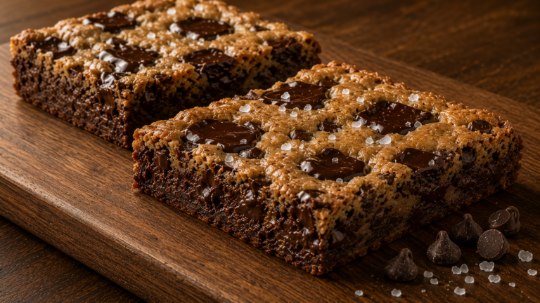 Thick and Chewy Chocolate Chip Cookie Bars with Sea Salt