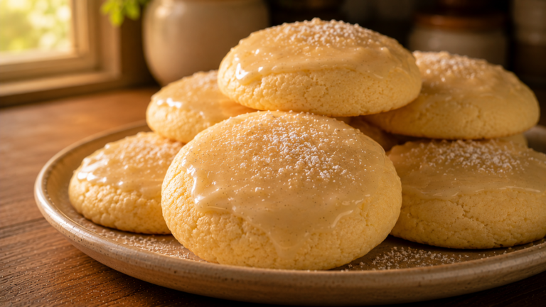 Buttery Kentucky Butter Cake Cookies Dipped in Vanilla Glaze