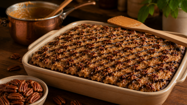 Fudgy German Chocolate Poke Cake That Wows Every Single Time