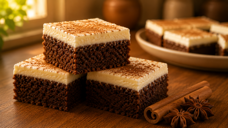 Spiced Gingerbread Cookie Bars with Thick Cream Cheese Frosting