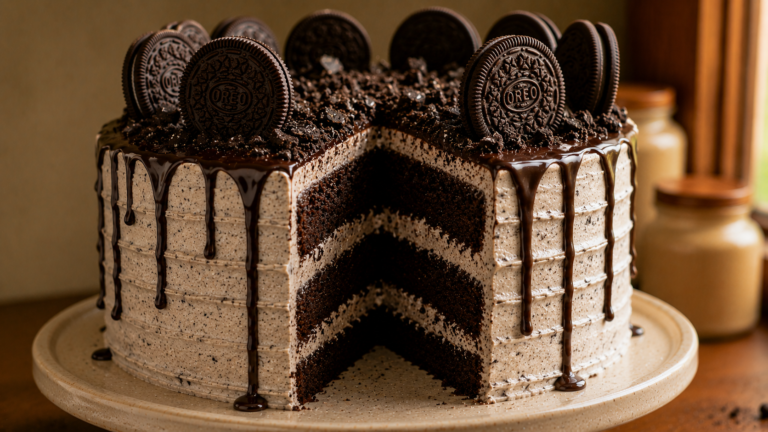 Irresistible Cookies and Cream Cake with Oreo Buttercream Frosting