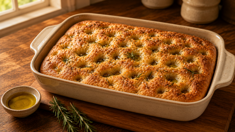 Rosemary Sea Salt Focaccia with Crispy Olive Oil Crust
