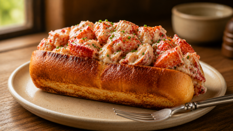 Buttery New England Lobster Roll with Fresh Chives