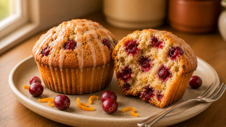 Zesty Cranberry Orange Muffins with an Orange Sugar Glaze