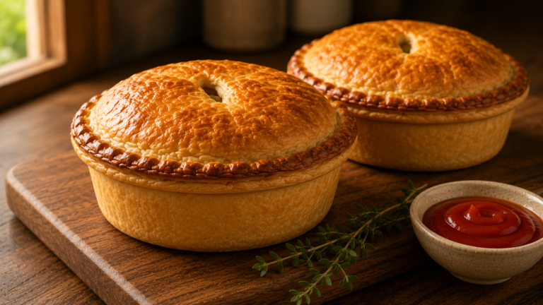 Authentic New Zealand Meat Pie with a Flaky Golden Crust