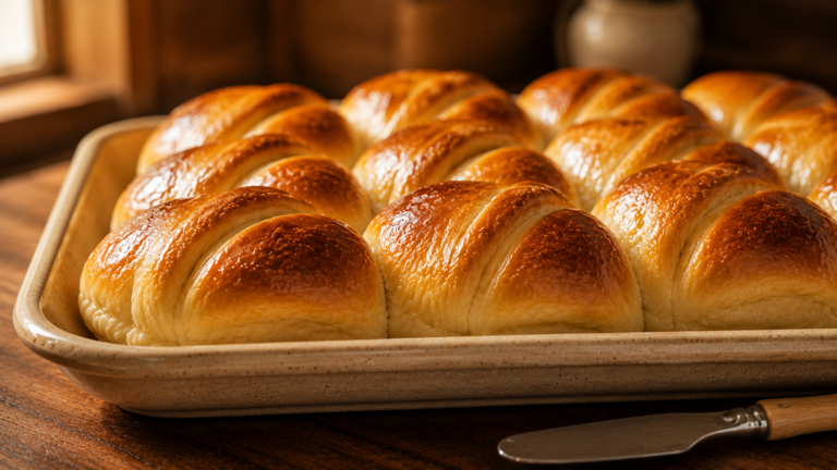 Buttery Golden Parker House Rolls with a Soft Pillowy Center