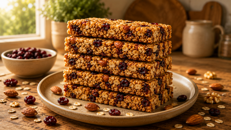 Chewy Granola Bars Packed with Oats, Honey, and Toasted Nuts