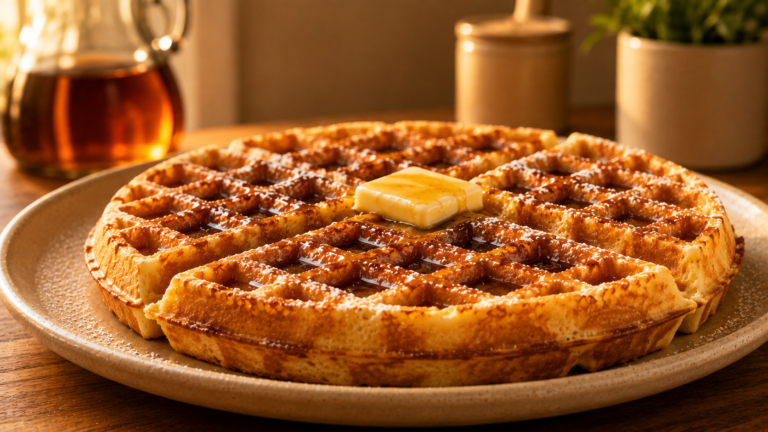 Fluffy Crisp-Edged Waffles Made Completely From Scratch at Home