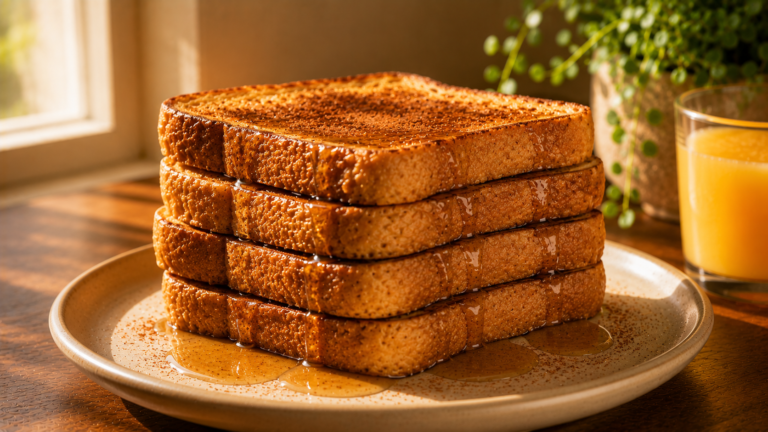 Creamy Dairy-Free Oat Milk French Toast with Warm Maple Syrup