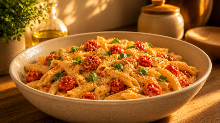 Viral Baked Feta Pasta with Blistered Cherry Tomatoes and Basil