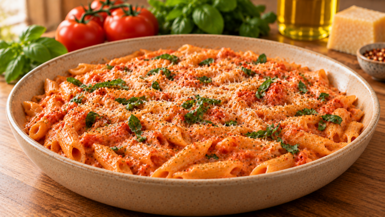 Creamy Tomato Pasta with Basil and Parmesan for Easy Dinners